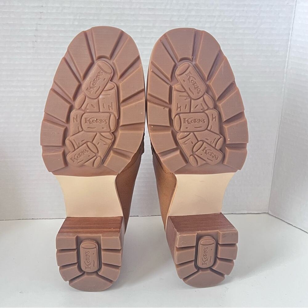 Korks Corsica Penny Loafer Women’s 10 Lugged Heel Slip On Tan New Without Box - Picture 7 of 10